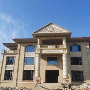 湖南 黄金麻花岗岩别墅外墙干挂