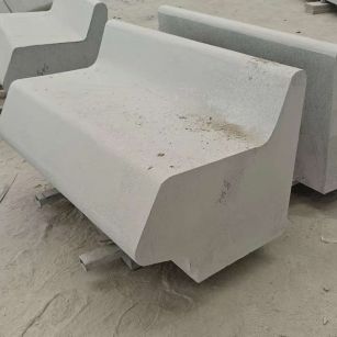 湖南 芝麻白花岗岩异形坐凳，石凳