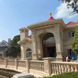 湖南 黄金麻花岗岩欧式别墅