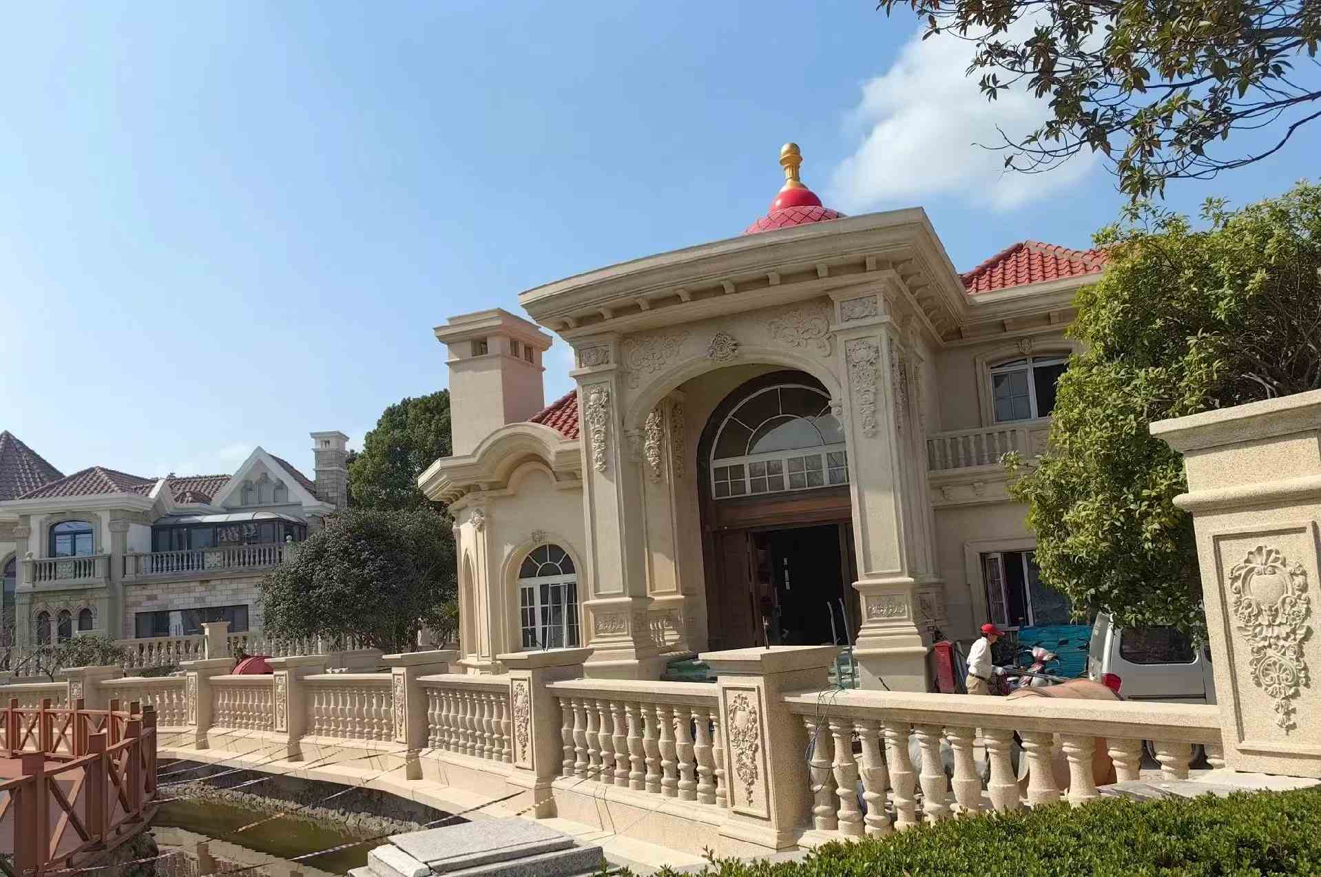 湖南 黄金麻花岗岩欧式别墅