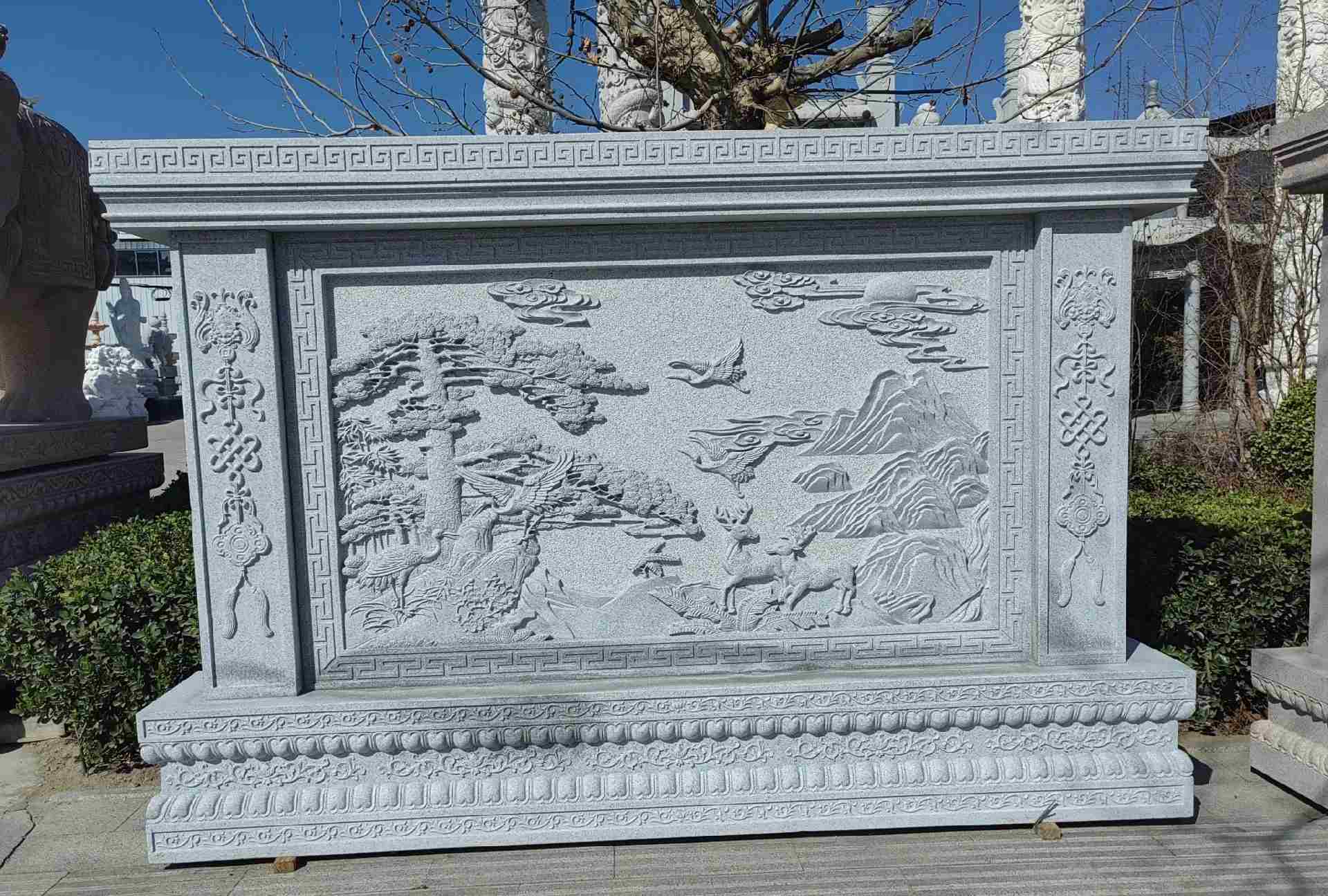 湖南 芝麻白大型照壁，屏风，影壁