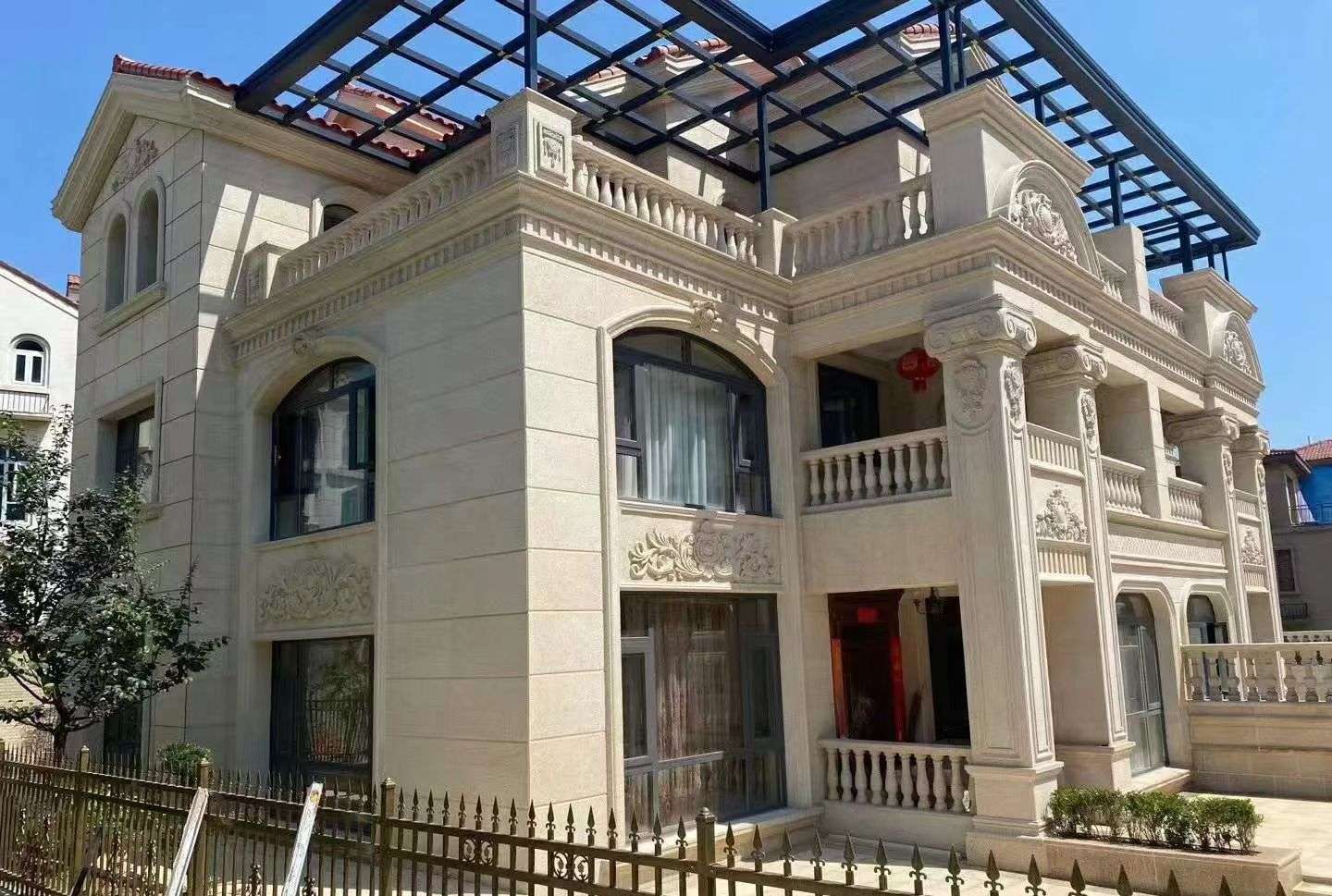 湖南 黄金麻花岗岩荔枝面别墅外墙干挂