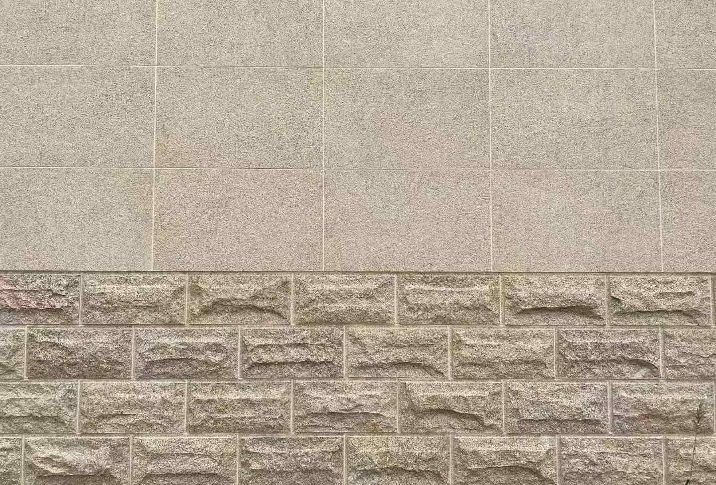 湖南 黄金麻自然面蘑菇石配荔枝面干挂