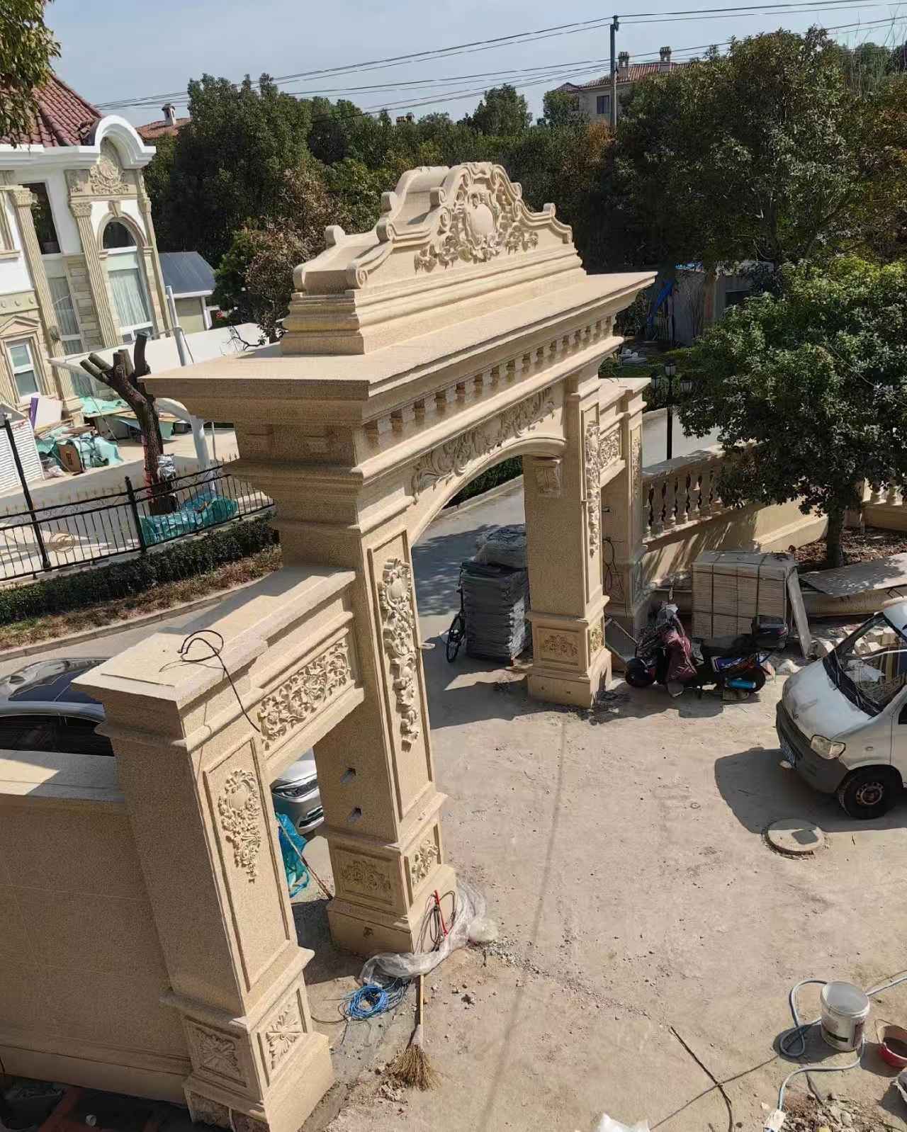 湖南 黄金麻荔枝面花岗岩别墅门楼