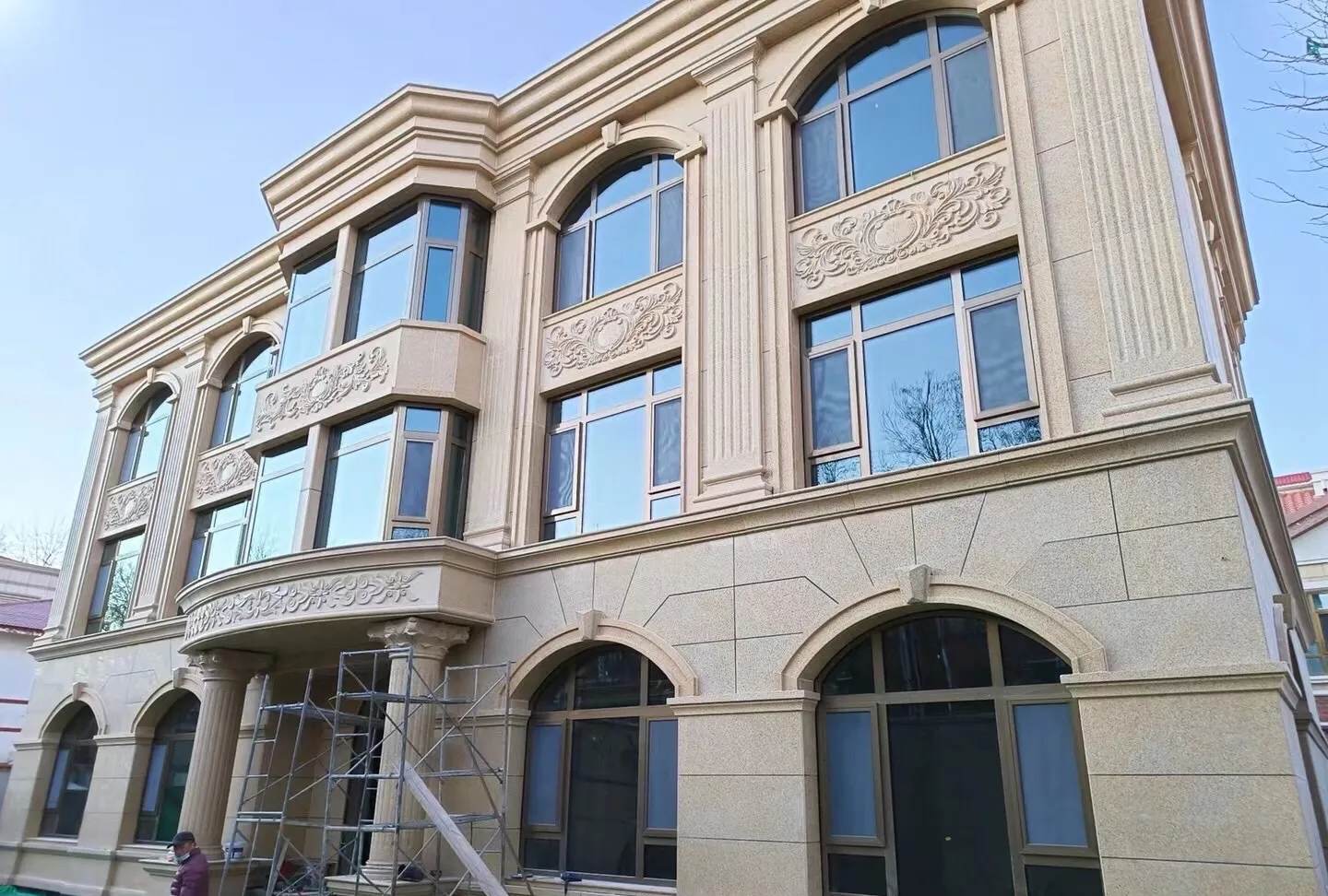 湖南 黄金麻花岗岩别墅外墙干挂