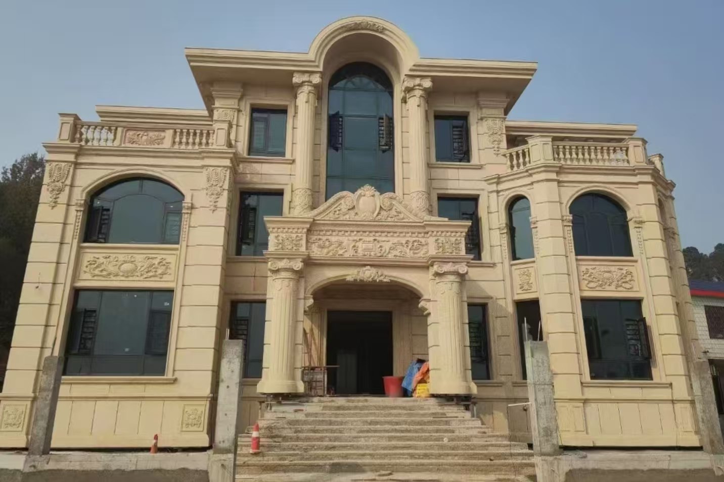 湖南 黄金麻花岗岩别墅外墙干挂