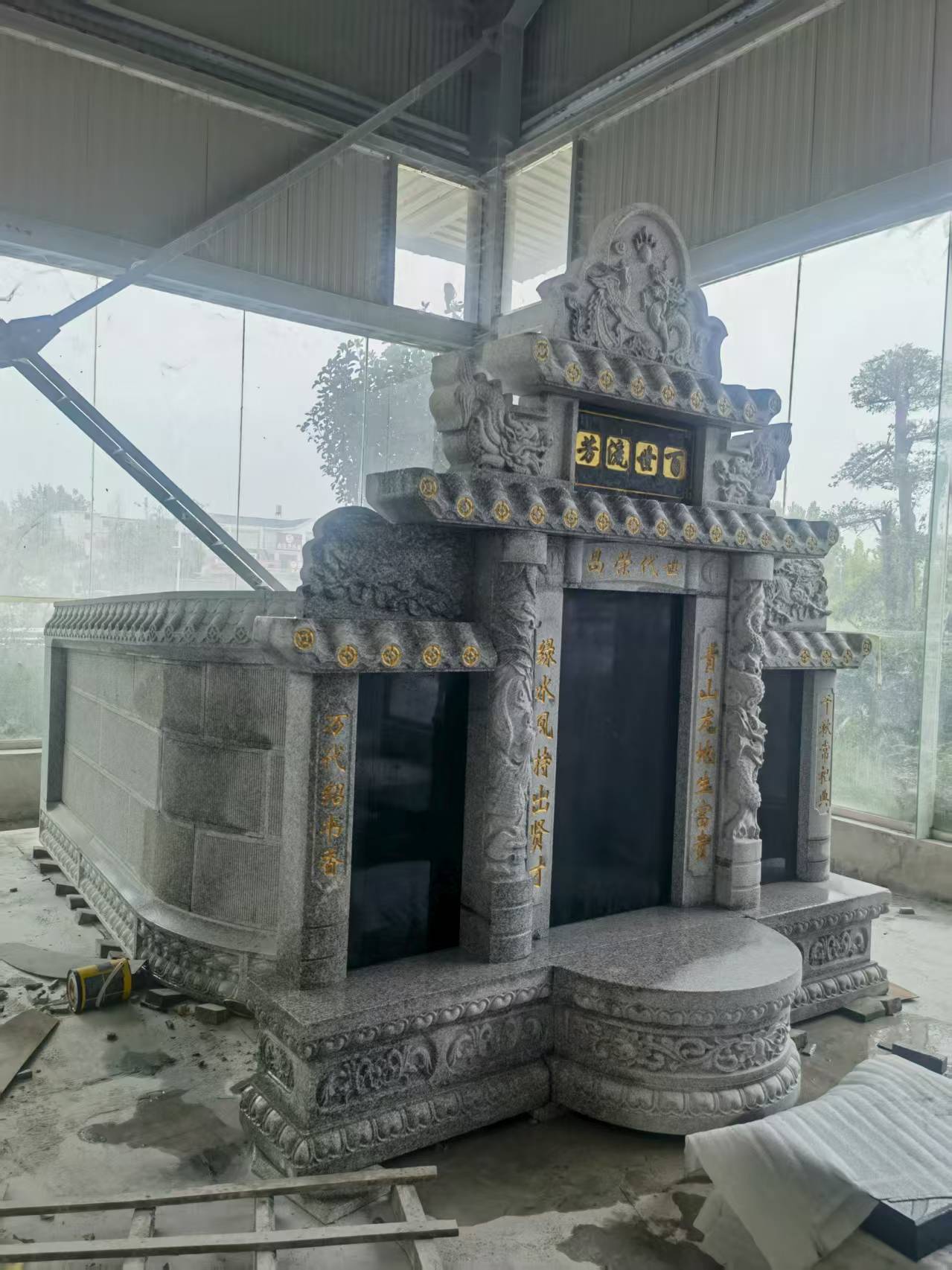 湖南 芝麻白墓碑效果展示图